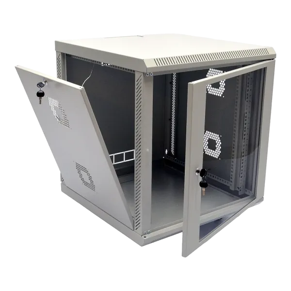 12U, 600х600х640 мм Шафа акрилове скло сіра