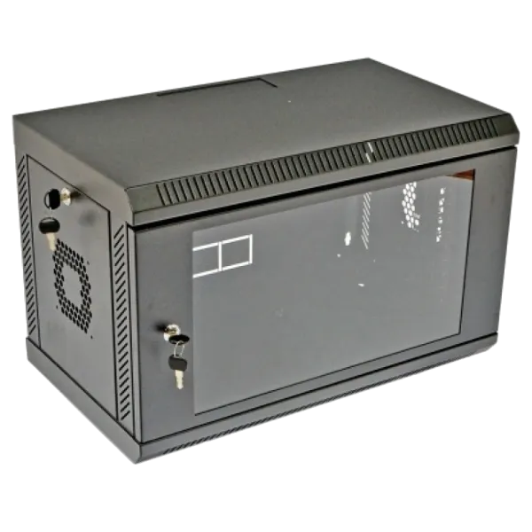 6U, 600х350х373 мм Шафа акрилове скло, чорна