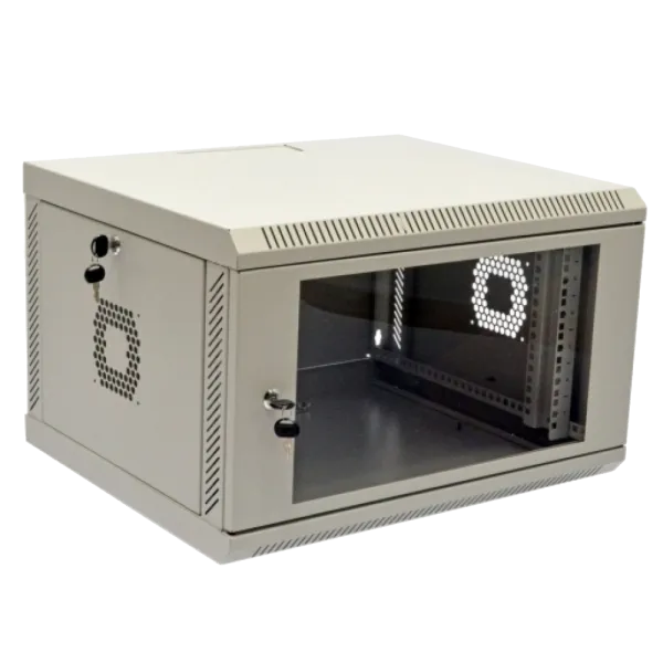 6U Шафа 19" , 600x500x373мм (Ш*Г*В), економ, акрилове скло, сіра