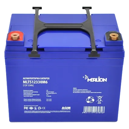 MERLION MLTS12330M6 33A•г 12В Свинцево-кислотна акумуляторна батарея