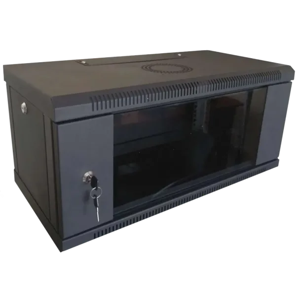 Hypernet WMNC-4U-FLAT-AC-BLACK 4U 600x450 Шафа коммутаційна настінна розбірна чорна