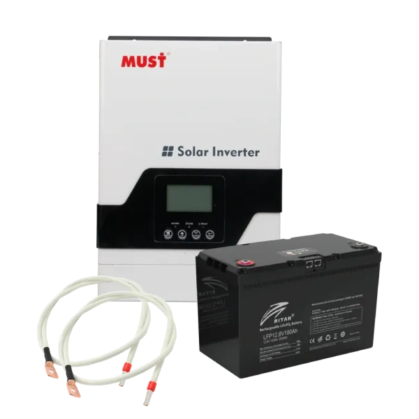 MUST PV18-1012VPM 100Ah Комплект акумулятор + інвертор, кабелі у подарунок