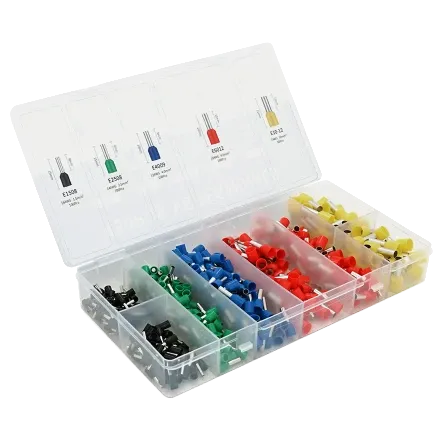 (E1508bl-100, E2508g-100, E4009b-100, E1012y-50) Набір клем/наконечників 450шт