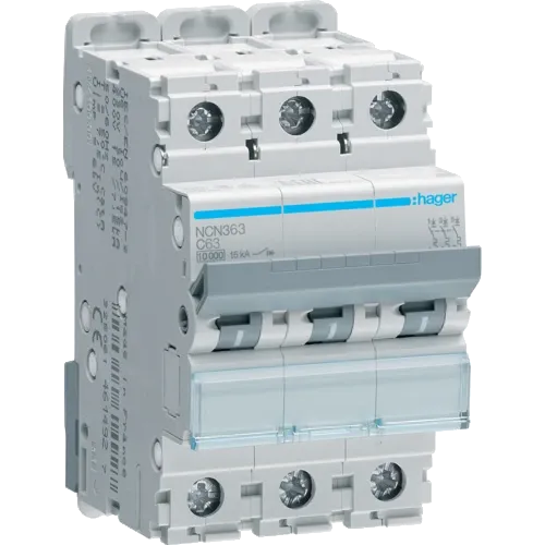 Hager NCN363 Автоматичний вимикач 3п 10kA C-63A 3м
