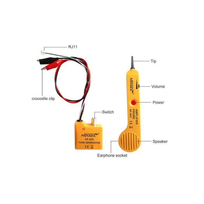 Тестер кабелів Noyafa NF-805 з генератором тону та пробником