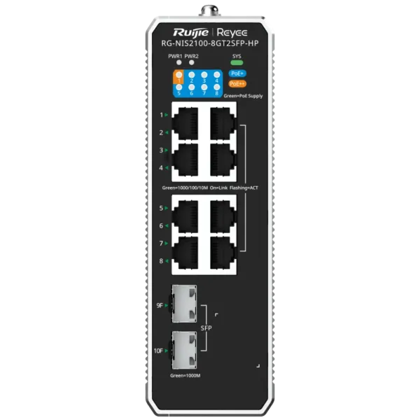 Ruijie Reyee RG-NIS2100-8GT2SFP-HP PoE++ Комутатор 8 портів керований