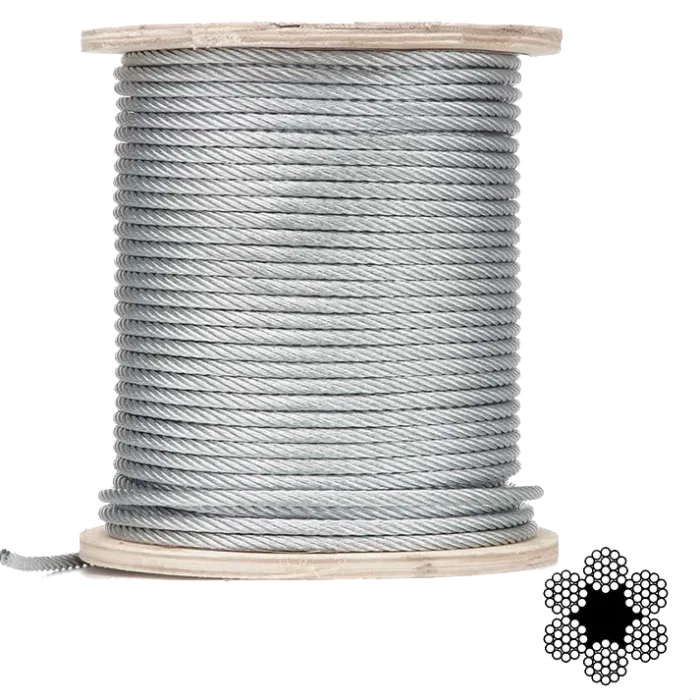 APRO 8мм DIN 3055 (6x7) бухта 100м Трос оцинкований
