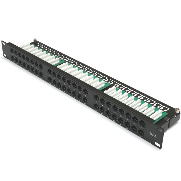 Патч-панель 19" 48xRJ-45 UTP, кат. 6, 1U, dual type, Kingda