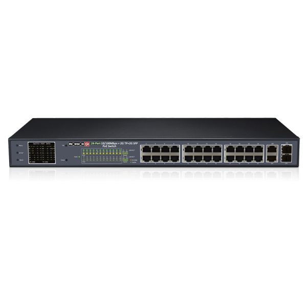 Некерований PoE-комутатор Provision-ISR PoES-24370CL+2G+2SFP з 24 портами PoE