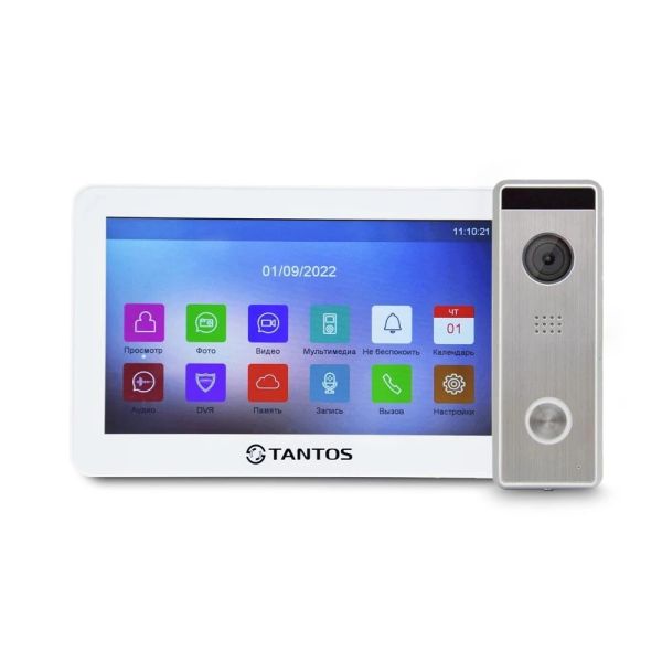 Комплект відеодомофона Tantos Prime HD 7" (White) + Tantos Triniti FHD