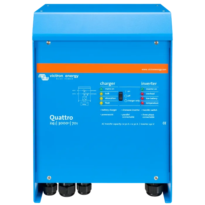 VictronEnergy Quattro 24/3000/70-50/50 однофазний чиста синусоїда Інвертор