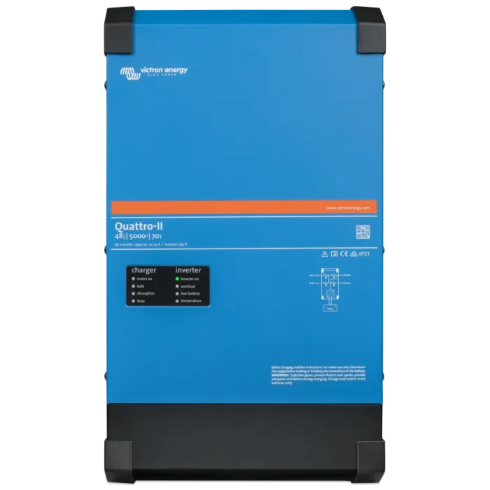 VictronEnergy Quattro-II 48/5000/70-50/50 однофазний чиста синусоїда Інвертор