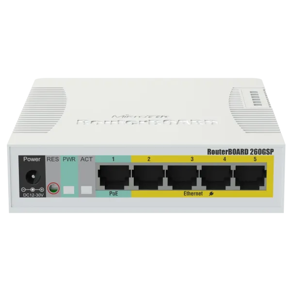 MikroTik RB260GSP (CSS106-1G-4P-1S) PoE Комутатор 5 портів керований