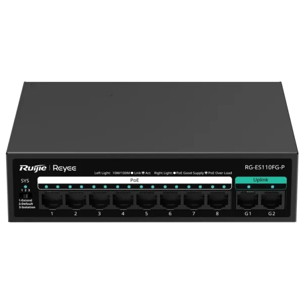 Ruijie Reyee RG-ES110FG-P PoE Комутатор 10 портів некерований