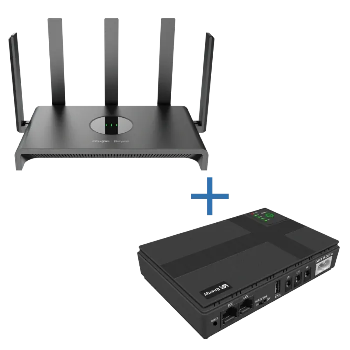 Ruijie Reyee RG-EW1300G Wi-Fi 5 + VIA Energy Mini UPS Комплект маршрутизатора та джерело безперебійного живлення