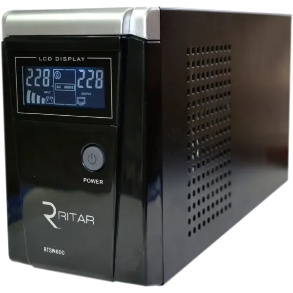 RITAR RTSW-600 LCD ДБЖ з правильною синусоїдою (360 Вт), 12В, під зовнішній АКБ