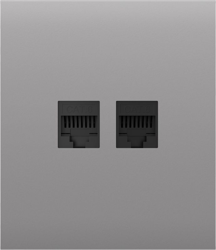 Передня панель для вбудованої інтернет-розетки Ajax CenterCover (LAN) Fog (126200.318.FG)