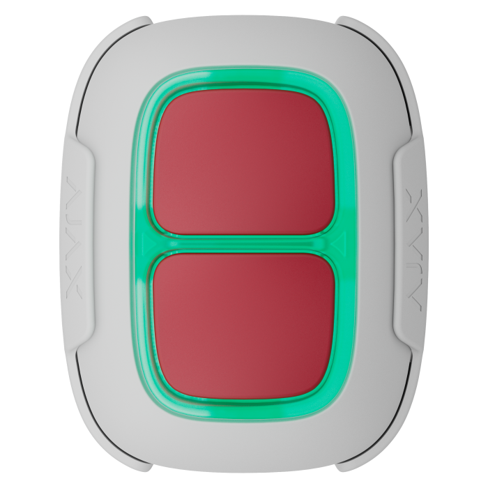 Бездротова тривожна кнопка для обʼєктів підвищеного ризику Ajax Superior DoubleButton G3 Jeweller White (138642.79.WH1)