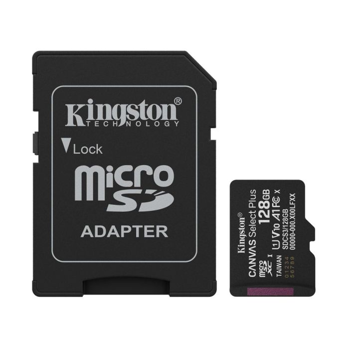 Карта пам'яті microSDXC Kingston 128GB Canvas Select Plus Class 10 UHS-I + SD-адаптер (SDCS3/128GB)