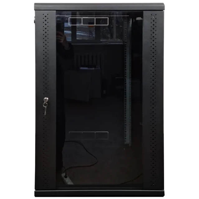 EServer 18U 600х500х907 скло, чорна Шафа