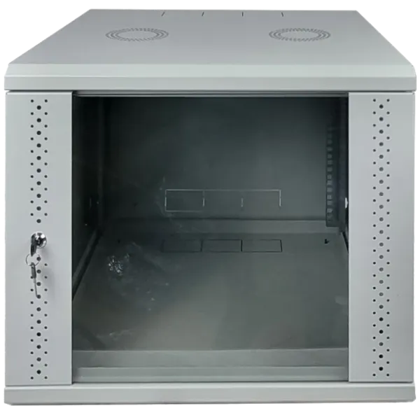 EServer 9U 600х500х503 скло, сіра Шафа