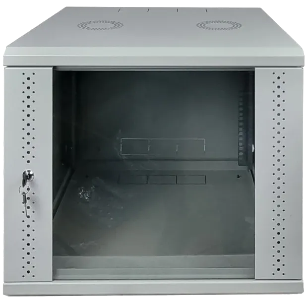 EServer 9U 600х500х503 скло, сіра Шафа