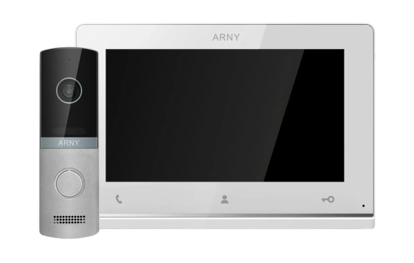 Комплект домофонний ARNY AVD-7121 (AVD-710 2Мп 7" TFT + AVP-NG230 1Мп), White + Silver