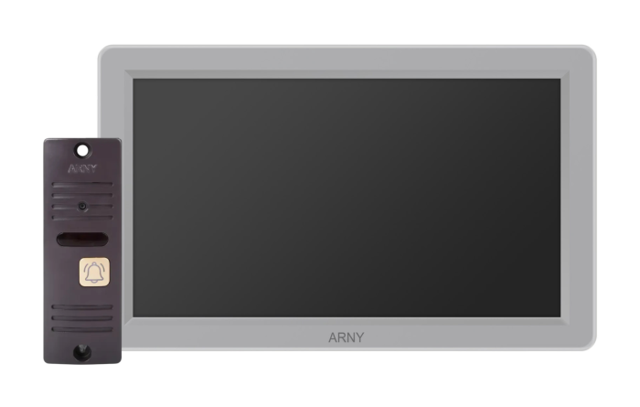 Комплект відеодомофона мультиформатний ARNY AVD-7012FHD (AVD-712FHD 2Мп 7'' IPS + AVP-05 2Мп 74°), Gray + Brown