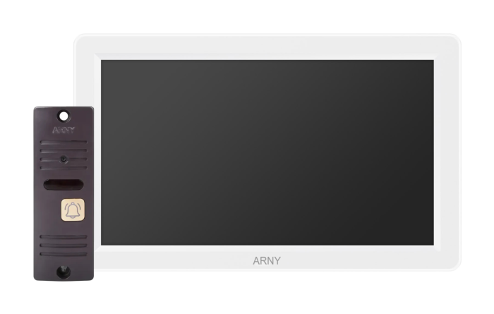 Комплект відеодомофона мультиформатний ARNY AVD-7012FHD (AVD-712FHD 2Мп 7'' IPS + AVP-05 2Мп 74°), White + Brown