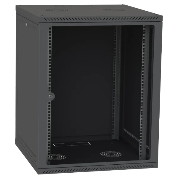 IPCOM СН-15U 600х450 скло RAL9005 Шафа серверна