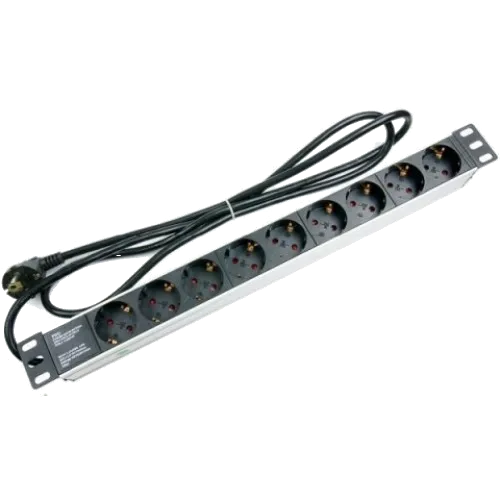 Hypernet SPP9-E Фільтр мережевий 220В 9 розеток кабель 1.8м 19''