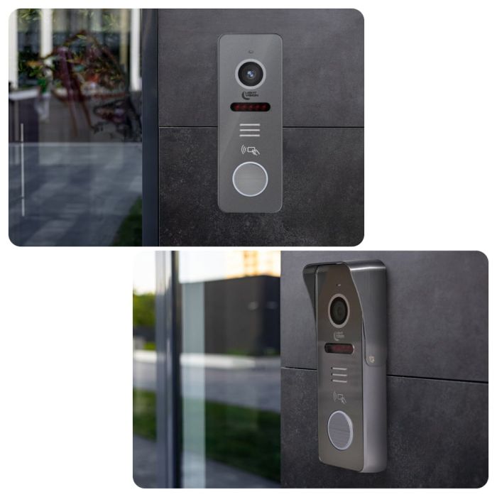 Комплект відеодомофона Light Vision: домофон 7" SINGAPORE (AI) FHD Black та відеопанель RIO FHD Grey