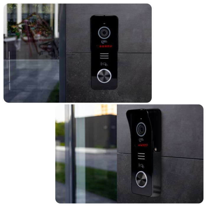 Комплект відеодомофона Light Vision: домофон 7" AMSTERDAM FHD White та відеопанель RIO FHD Black