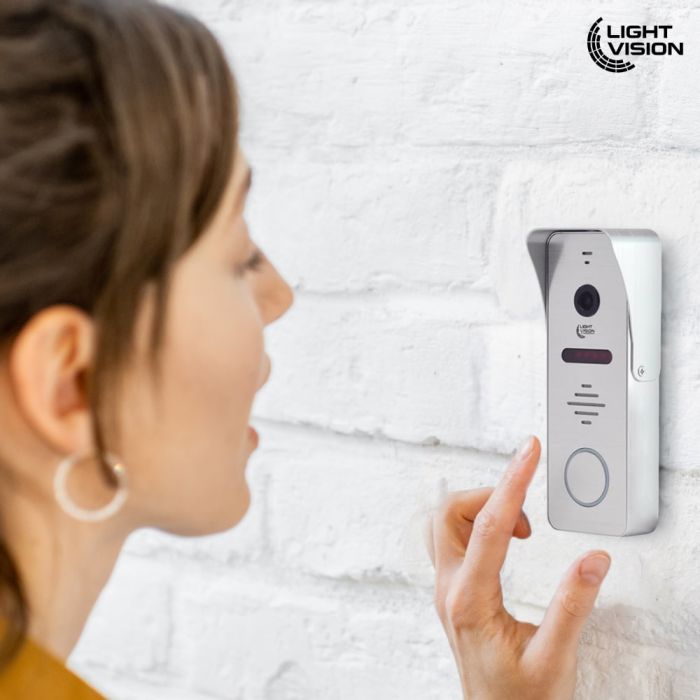 Комплект відеодомофона Light Vision: домофон 10" SINGAPORE (AI) FHD White та відеопанель RIO FHD Silver