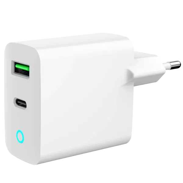 Gembird TA-UC-PDQC20L-W-01 1 USB-A + 1 Type-C (PD20Вт + QC3.0 18Вт) Мережевий зарядний пристрій