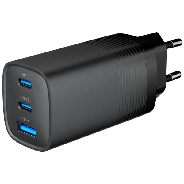Gembird TA-UC-PDQC65-01-BK (USB Type A + USB Type C) Мережевий зарядний пристрій