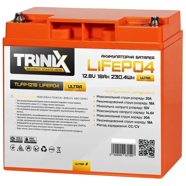 TRINIX TLFP-1218 Ultra 18А•г 12В Літієва акумуляторна батарея