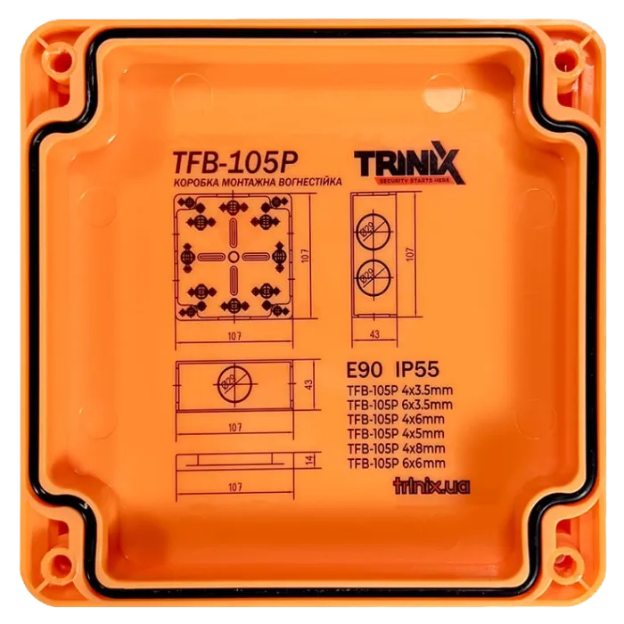 Trinix TFB-105P 4x3.5 Вогнестійка розподільна коробка