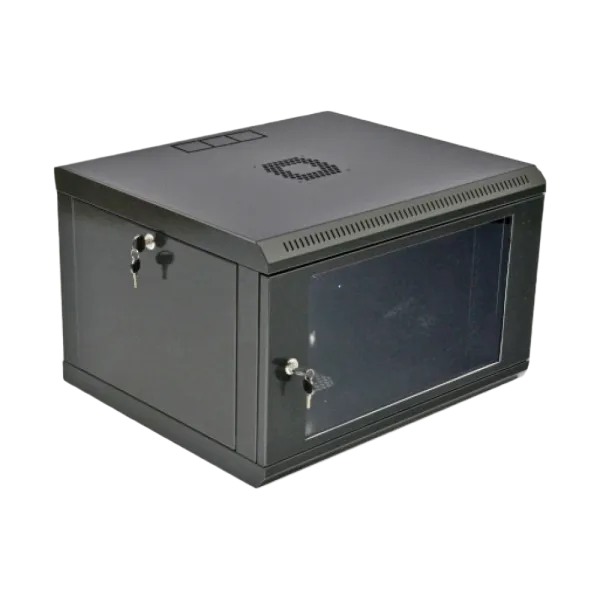 6U Шафа 19" , 600x500x373мм (Ш*Г*В), економ, акрилове скло, чорна