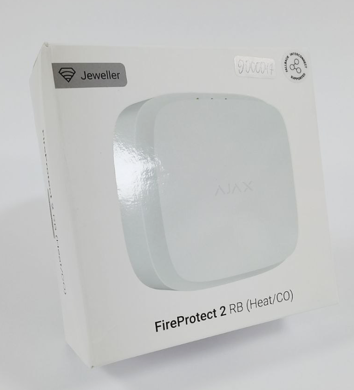 (Уцінка) Бездротовий датчик температури та чадного газу Ajax FireProtect 2 RB (Heat/CO) White