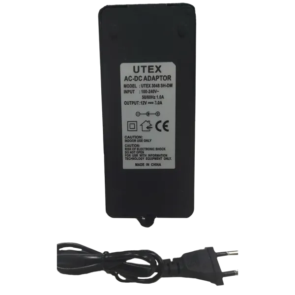 UTEX 3048SH-DM 12V 3А Блок живлення у пластиковому корпусі (шнур вилка)