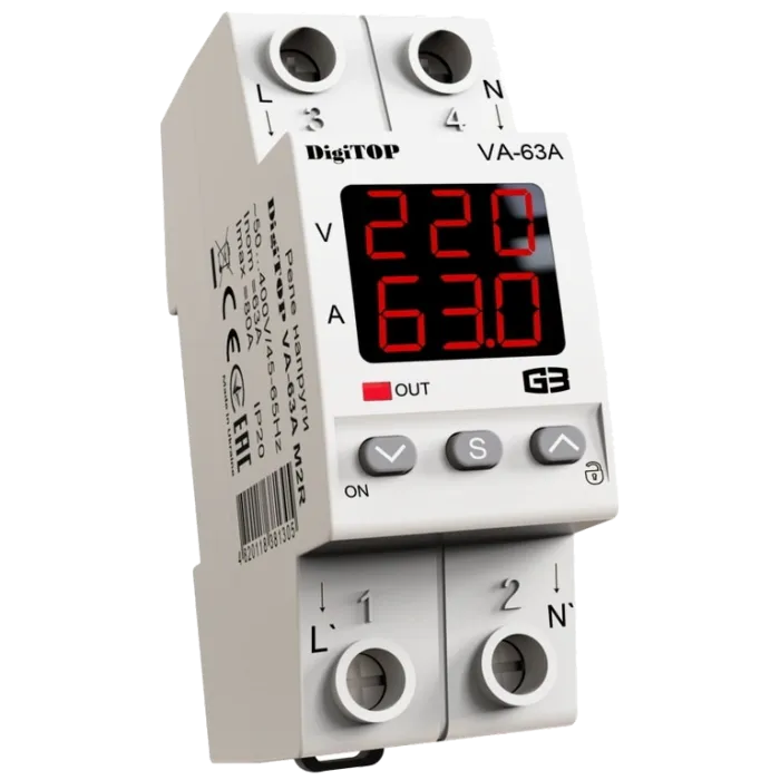 DigiTop VА-63A M2R Реле напруги