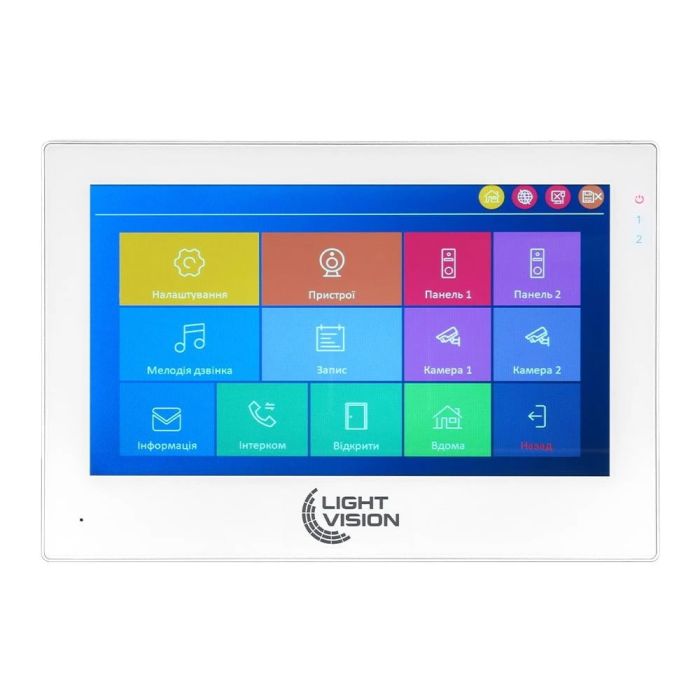 Комплект відеодомофона Light Vision: домофон 7" SINGAPORE (AI) FHD White та відеопанель RIO FHD Black