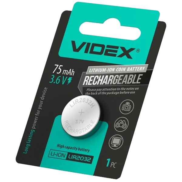 Videx LIR2032 BLISTER CARD Акумулятор літієвий