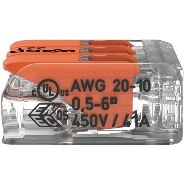WAGO COMPACT 221-613 3 0,5-6 мм2 (41А) Клема