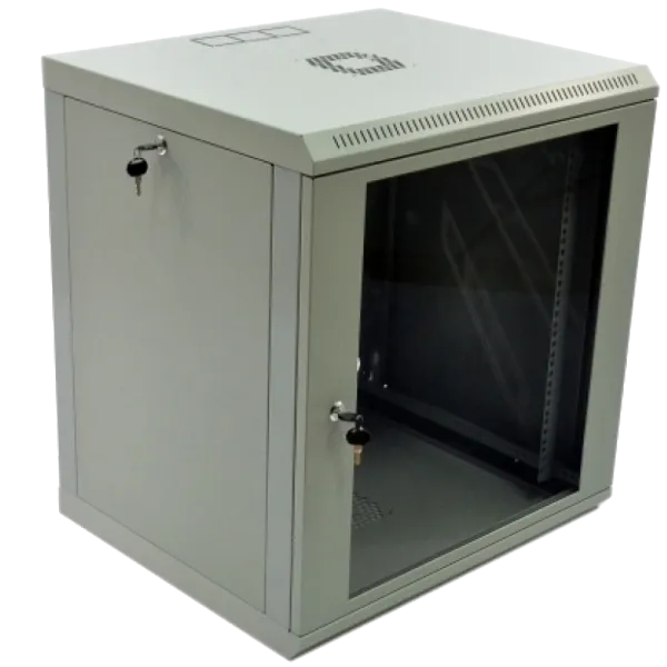 12U Шафа 19", 600x500x640мм (Ш*Г*В), економ, акрилове скло, сіра