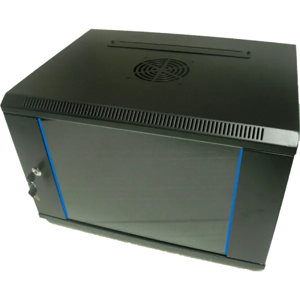 Hypernet WMNC66-15U-FLAT-AC-BLACK Шафа комутаційна настінна 15U 600x600 розбірна чорна