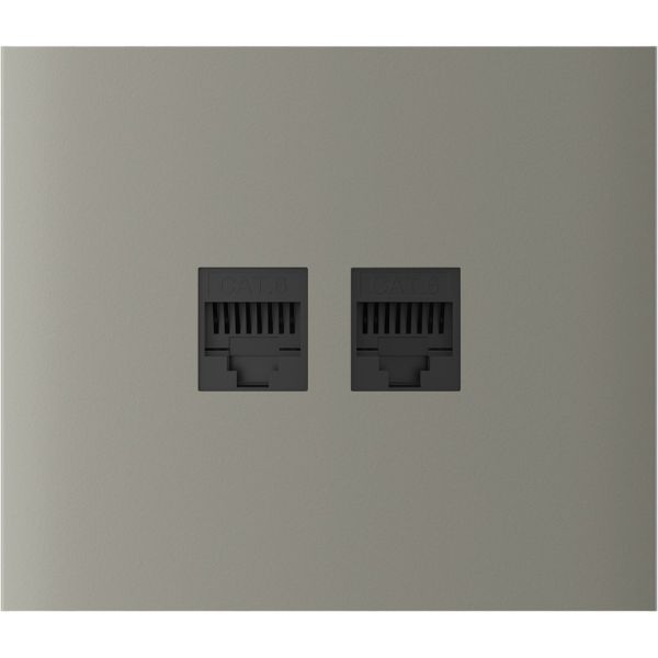Центральна панель для вбудованої інтернет-розетки Ajax CenterCover (LAN) vertical Olive (126210.318.OL)
