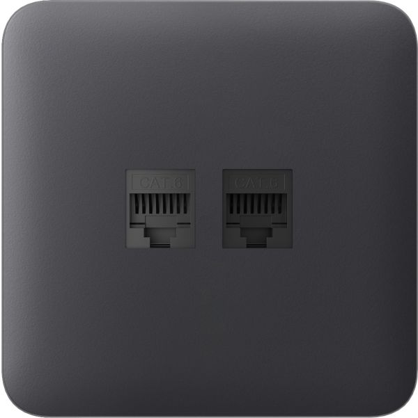 Передня панель для вбудованої інтернет-розетки Ajax SoloCover (LAN) Graphite (126191.317.GP)