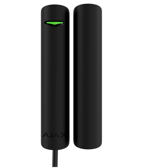 Дротовий датчик відчинення, удару, нахилу та магнітного маскування Ajax Superior DoorProtect G3 Fibra Black (61341.177.BL)